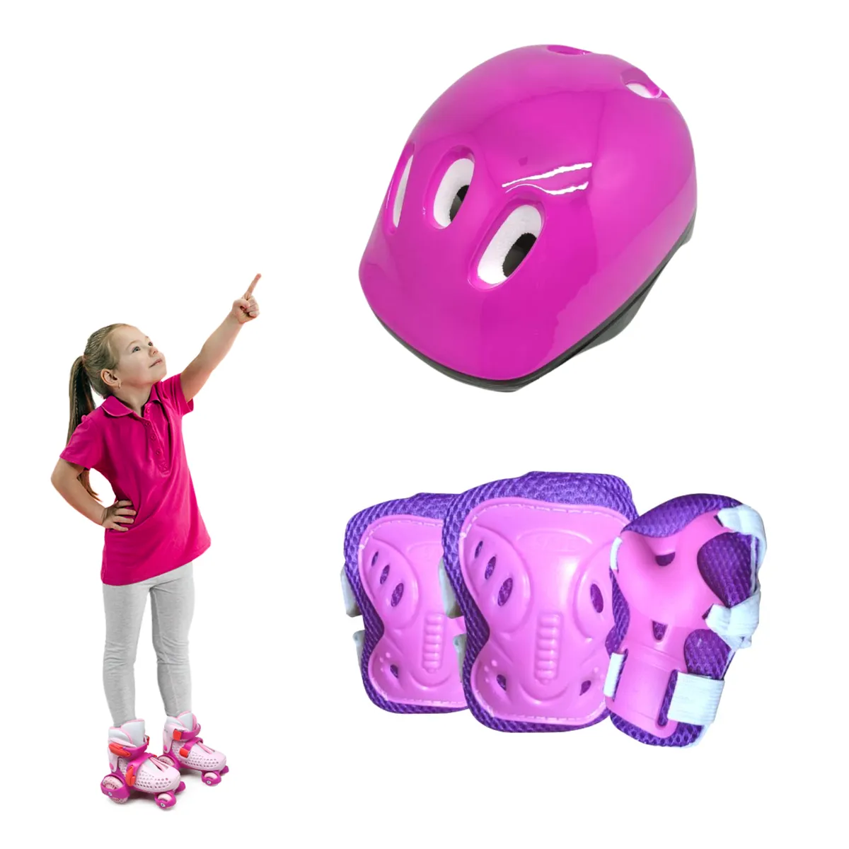 XTREME SPORT - Patines Niña Kids Graduable  Kit de Protección 26 al 29