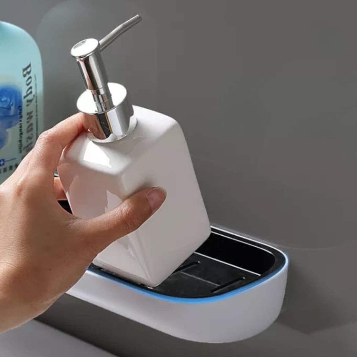 ELMEJORPRECIO - Repisa Adhesiva para Baño con Colgador Modelo Negro