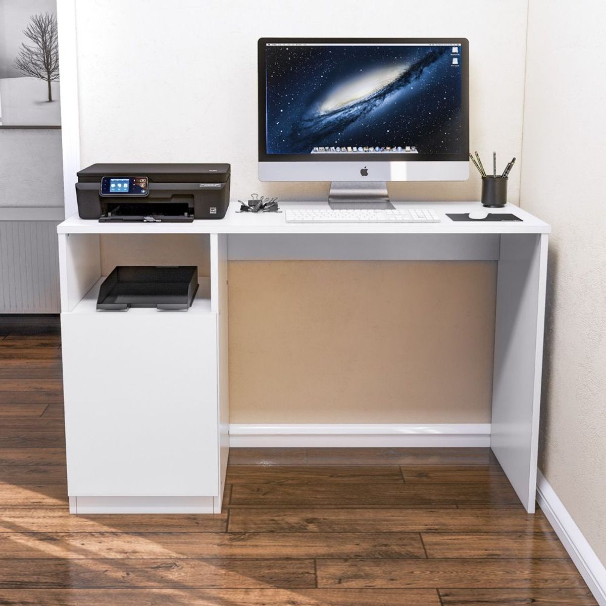 MOVENDA - Escritorio Simone 120cm 1 Puerta Movenda Blanco