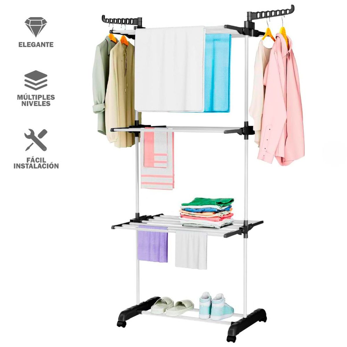 SASHIJA - Colgador Ropa Tendedero Plegable Estante Organizador J72 NG