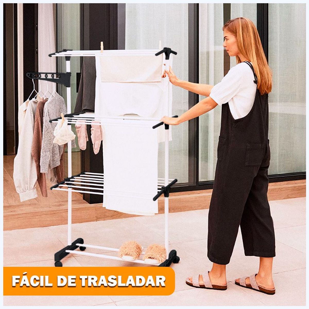 SASHIJA - Colgador Ropa Tendedero Plegable Estante Organizador J72 NG