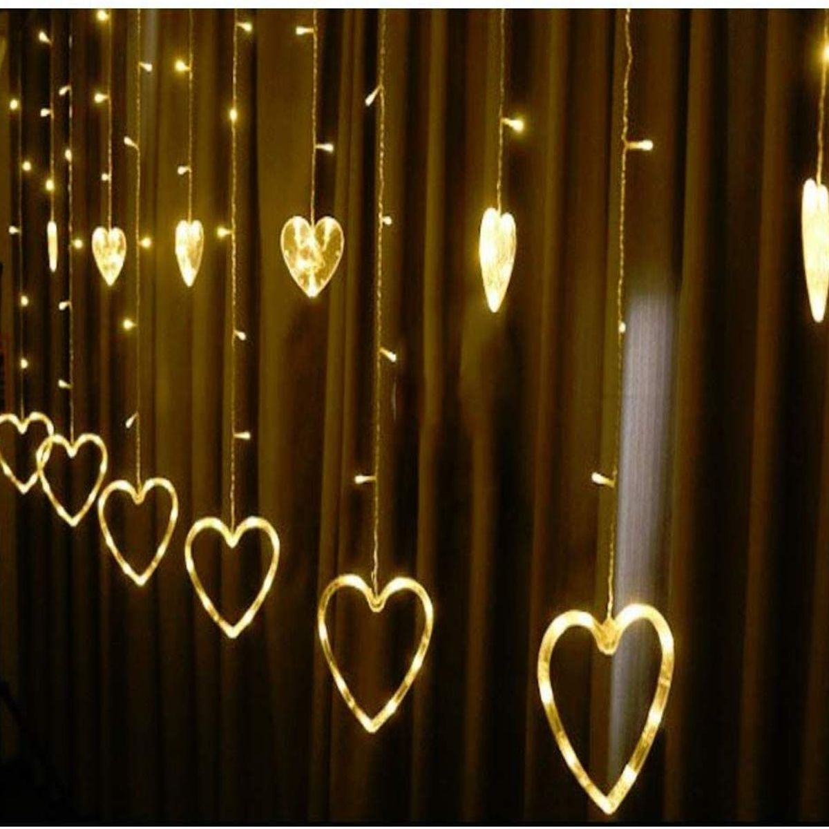 ARTEZA - Luces LED San valentin Corazon Decoracion Navideña Cascada Ambar