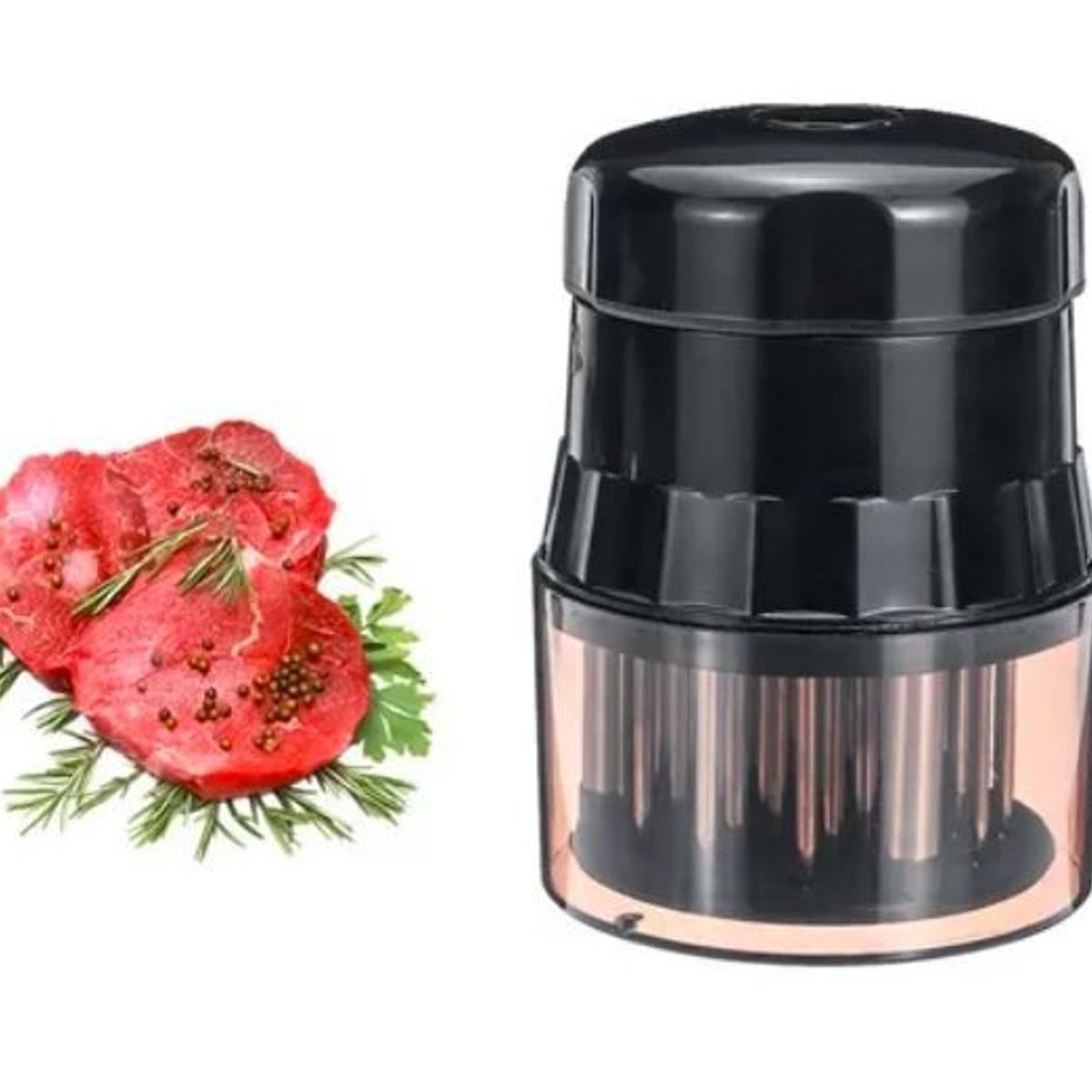 GENERICO - Ablandador de Carne con Agujas Acero Inoxidable Redondo Cocina Picador