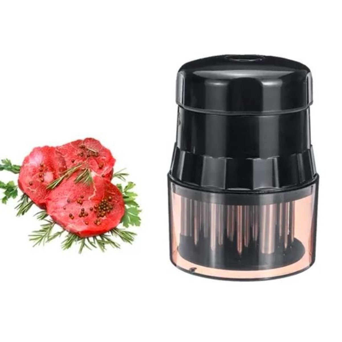 GENERICO - Ablandador de Carne con Agujas Acero Inoxidable Redondo Cocina Picador