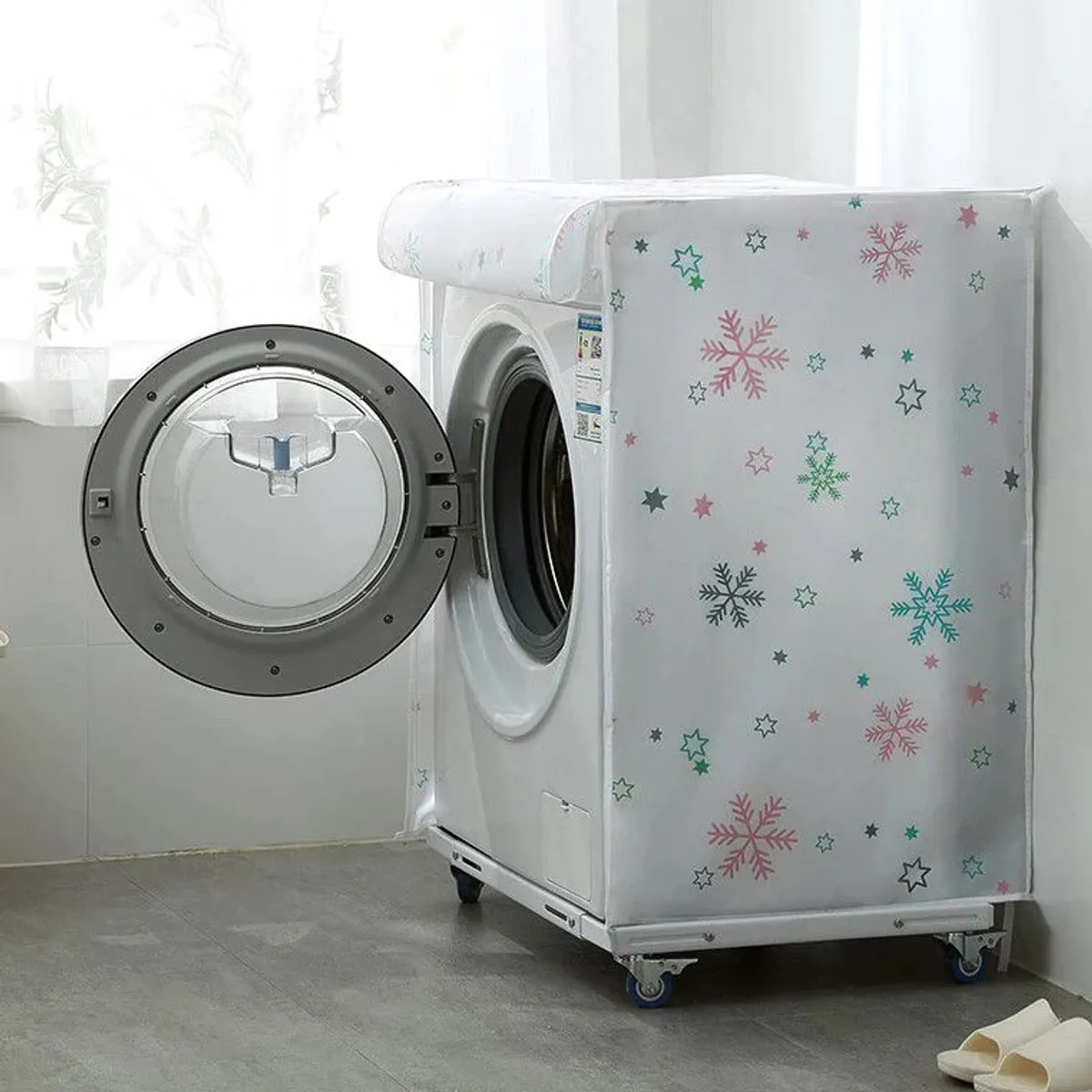 GENERICO - COBERTOR FUNDA LAVADORA IMPERMEABLE CUIDADO DE LAVADORA ROPA Estilo A