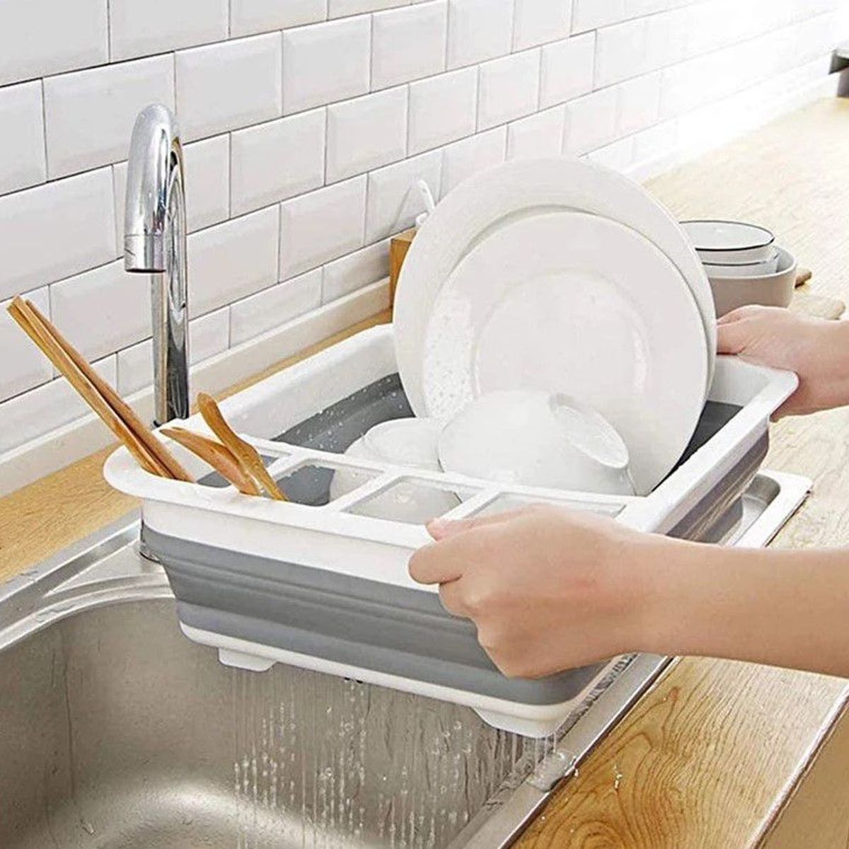 GENERICO - Escurridor de platos Plegable Cocina Comedor