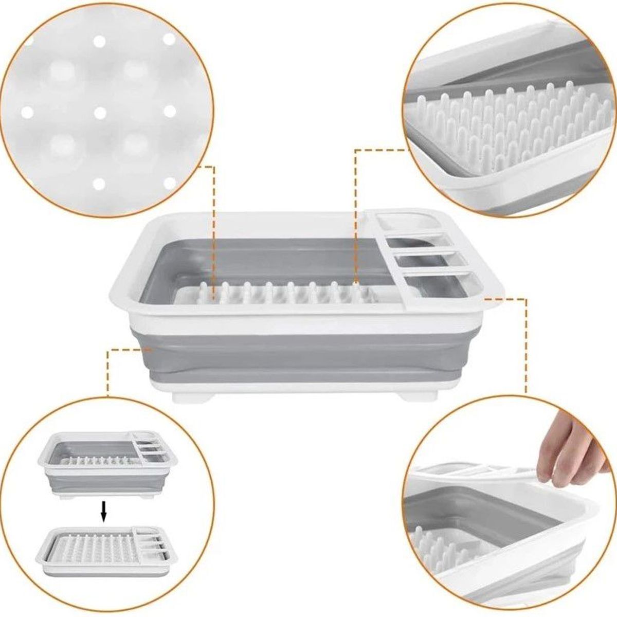 GENERICO - Escurridor de platos Plegable Cocina Comedor