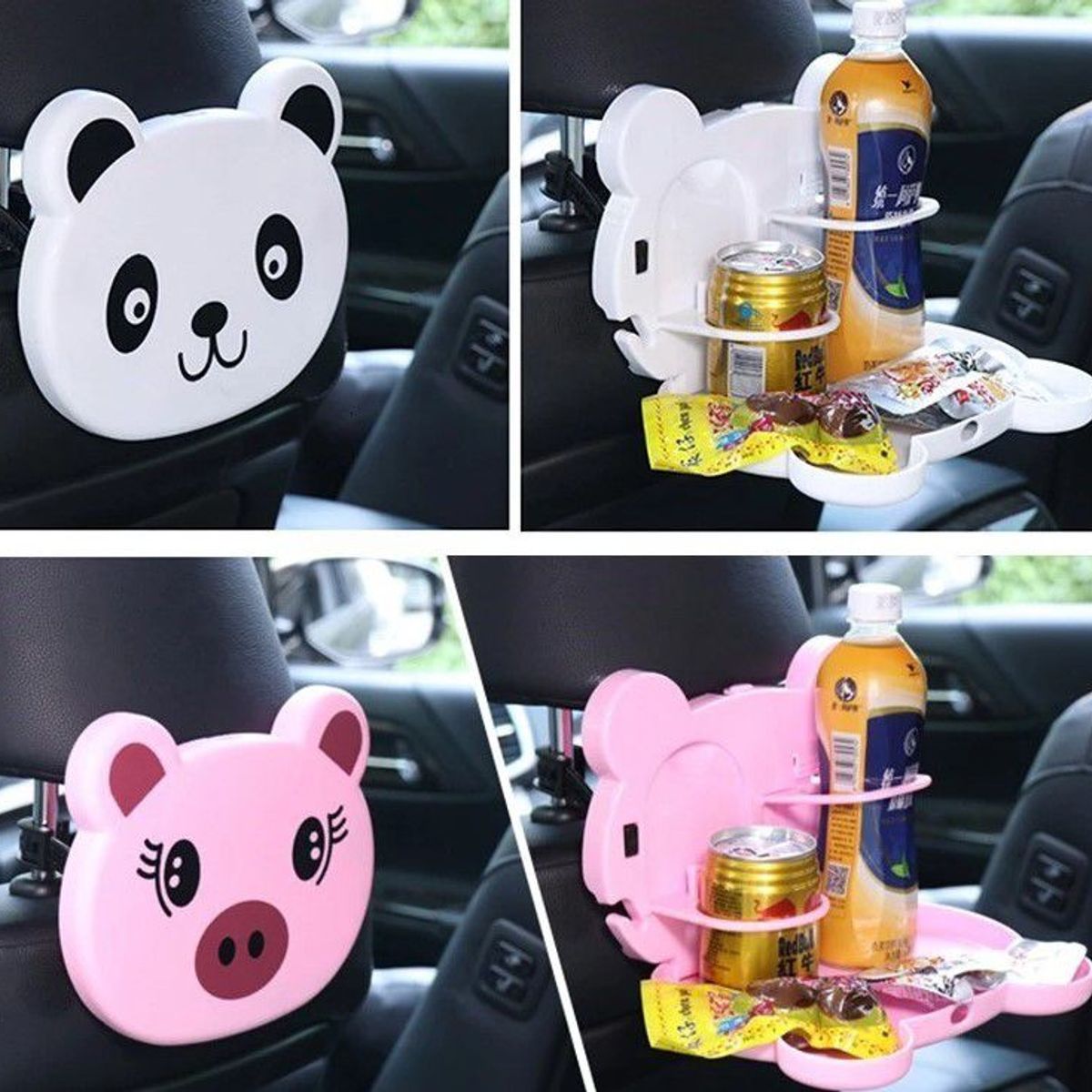 GENERICO - Mesa Bandeja Plato Plegable Para Asiento Trasero Auto Niño Oso Panda