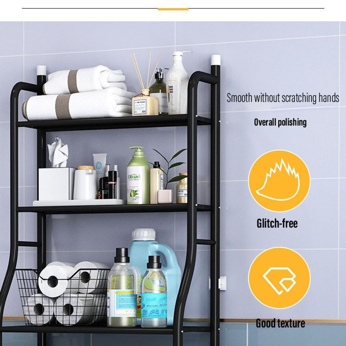 GENERICO - Estante organizador de baño 3 niveles sobre el inodoro