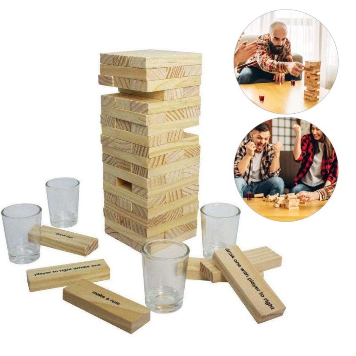 GENERICO - Drunken Tower Jenga Shots Jenga Adulto Juegos de Mesa Fiesta