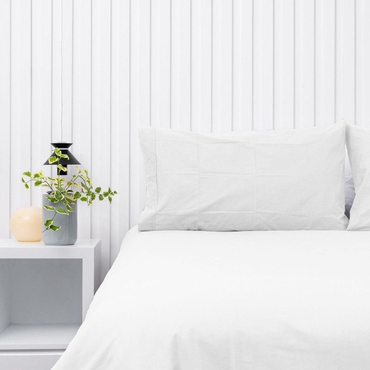 COBITEX HOME - Fundas De Almohada 200 hilos Lisas Blancas King 100% Algodón