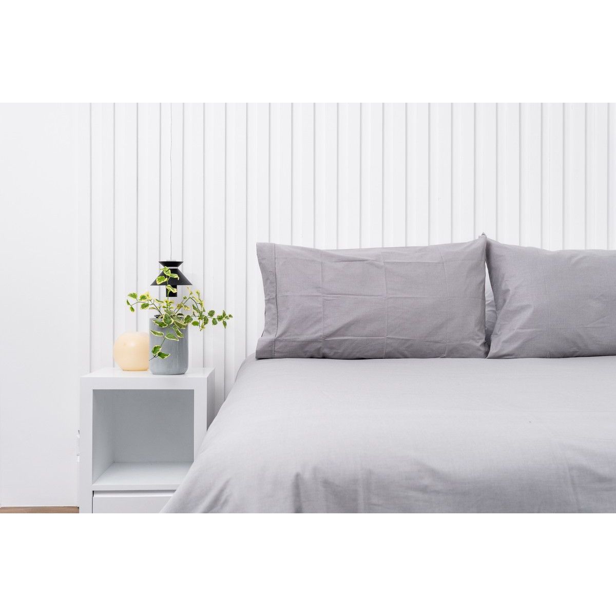 COBITEX HOME - Fundas De Almohada Lisas Gris 2 Plazas 100% Algodón