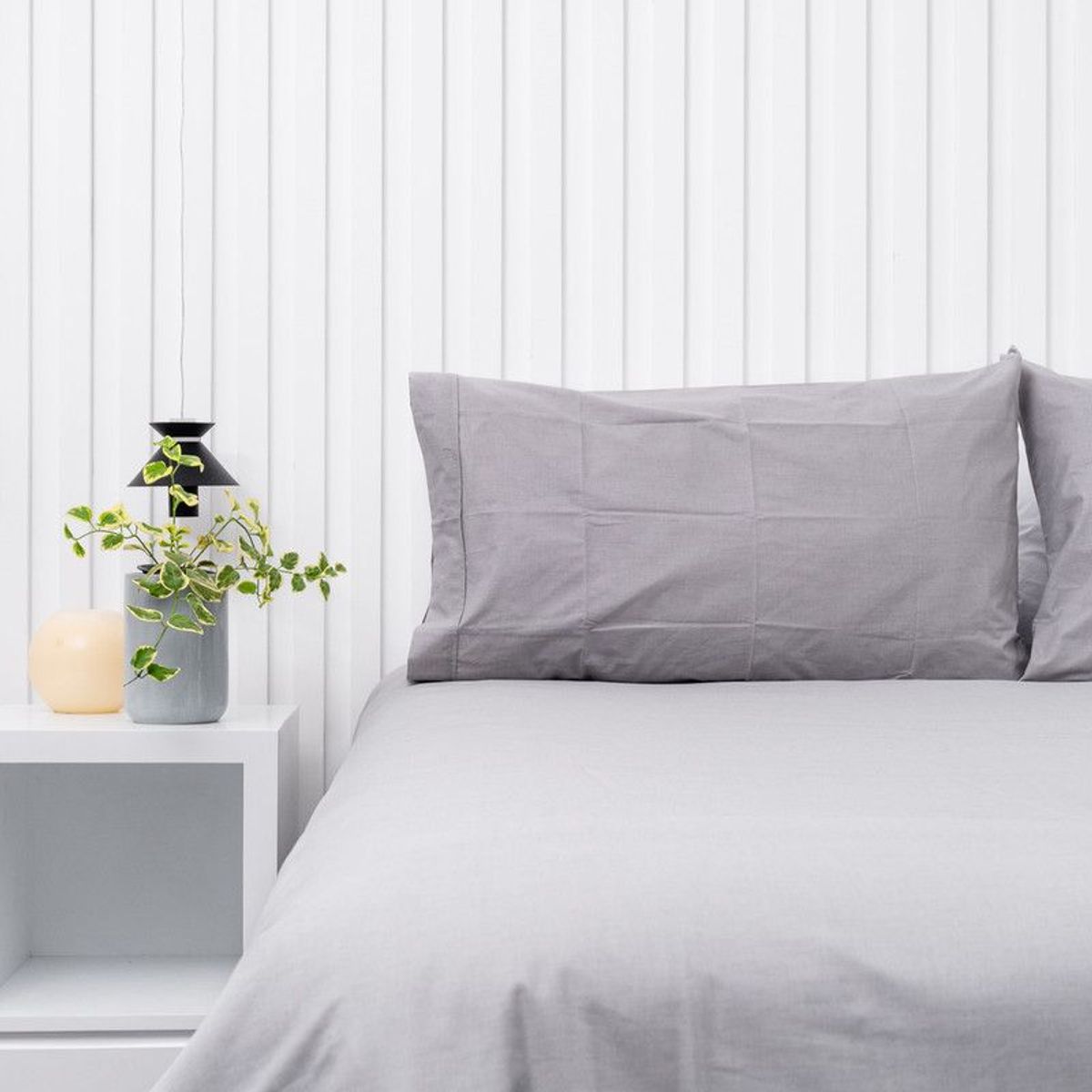 COBITEX HOME - Fundas De Almohada Lisas Gris King 100 Algodón