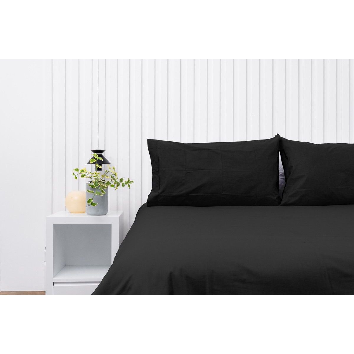COBITEX HOME - Fundas De Almohada Lisas Negro 1.5 Plazas 100% Algodón
