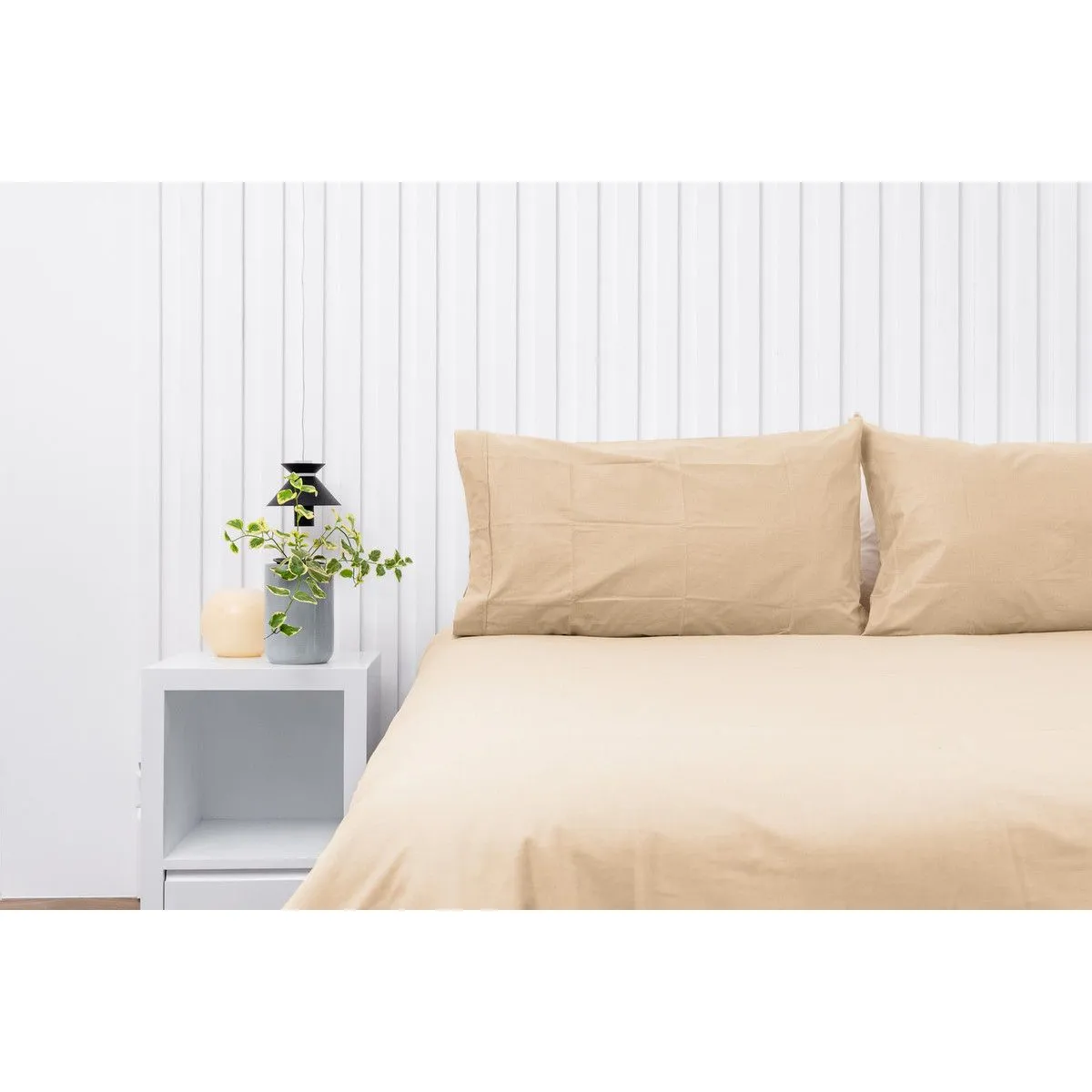 COBITEX HOME - Fundas De Almohada Lisas Arenita 1.5 Plazas 100% Algodón