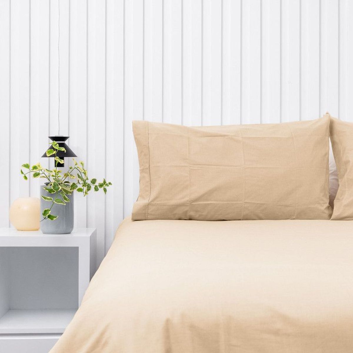 COBITEX HOME - Fundas De Almohada Lisas Arenita Queen 100 Algodón