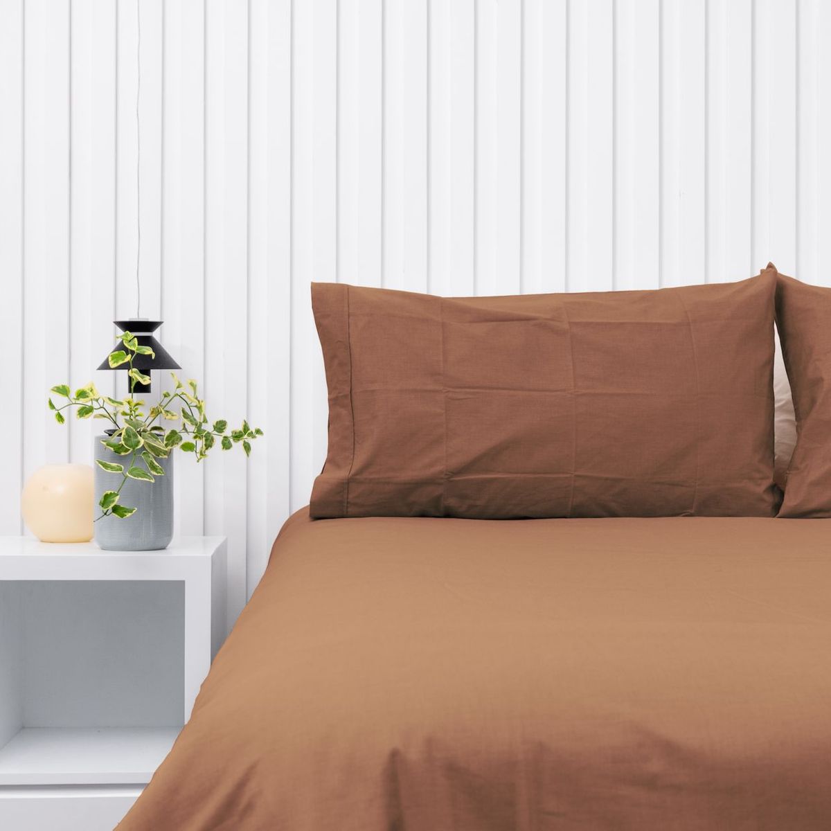 COBITEX HOME - Fundas De Almohada Lisas Chocolate Queen 100 Algodón