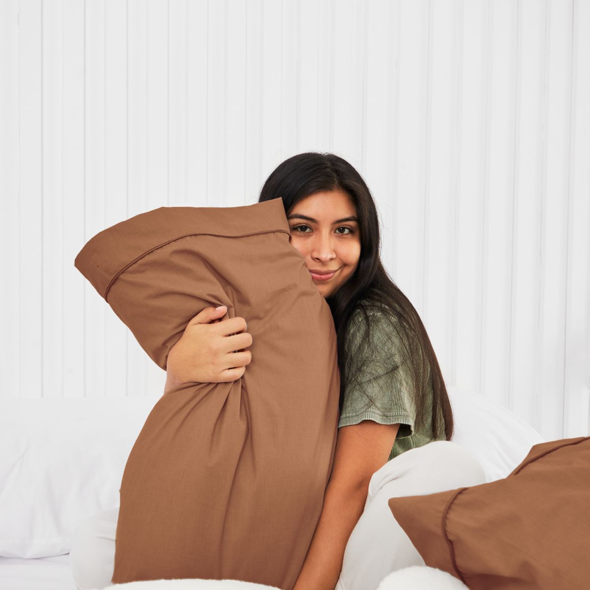 COBITEX HOME - Fundas De Almohada Lisas Chocolate King 100 Algodón