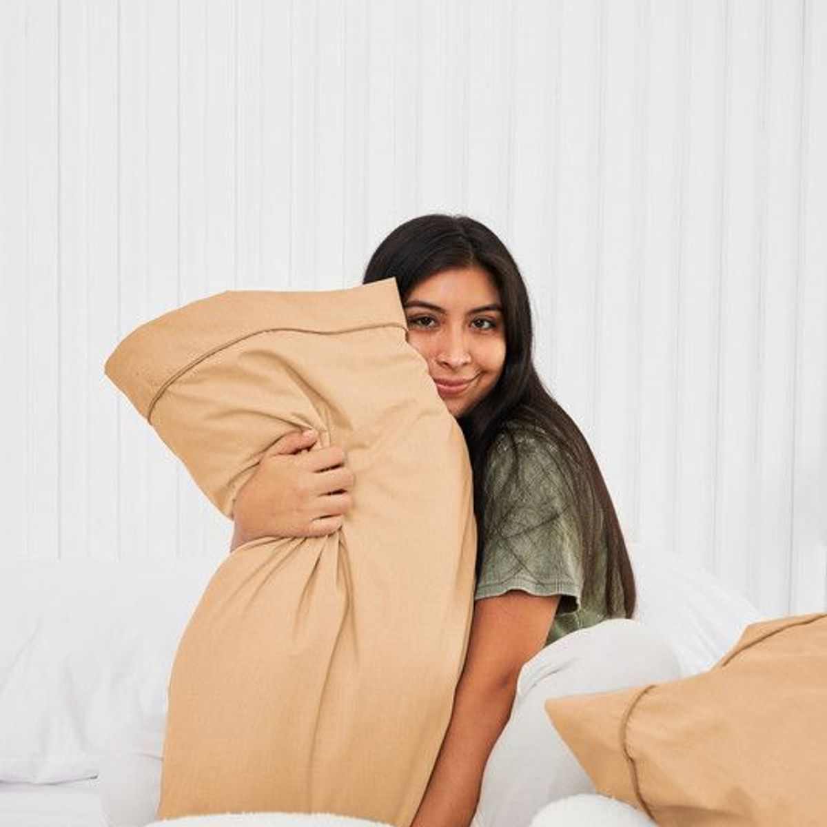 COBITEX HOME - Fundas De Almohada Lisas Beige 1.5 Plazas 100% Algodón