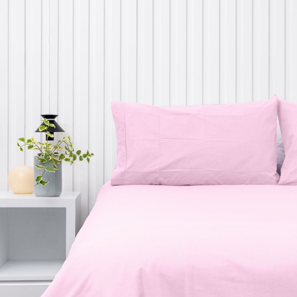 COBITEX HOME - Fundas De Almohada Lisas Rosado King 100 Algodón