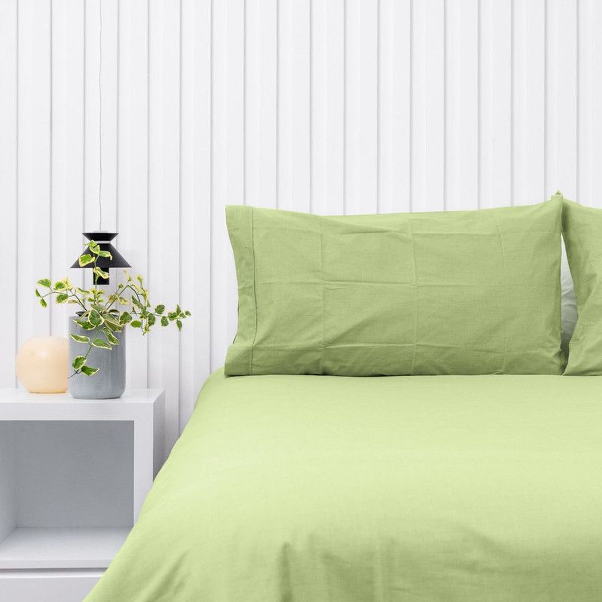 COBITEX HOME - Fundas De Almohada Lisas Verde Queen 100 Algodón