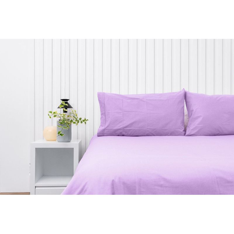 COBITEX HOME - Fundas De Almohada Lisas Lila Queen 100 Algodón