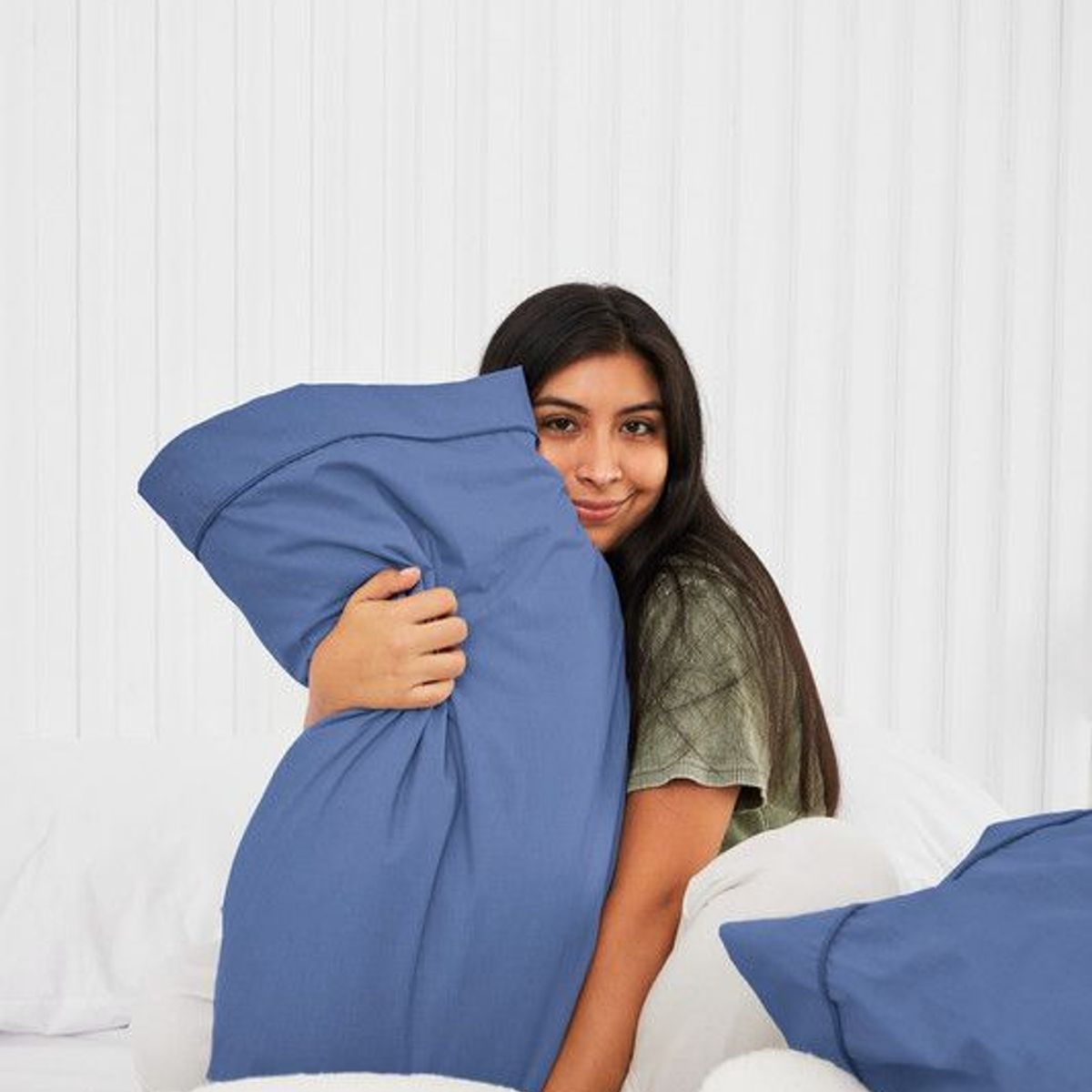 COBITEX HOME - Fundas De Almohada Lisas Azul Acero 1.5 Plazas 100% Algodón