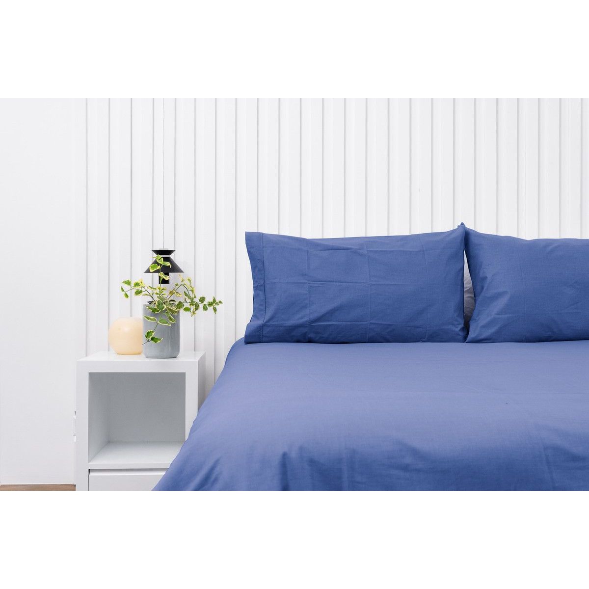 COBITEX HOME - Fundas De Almohada Lisas Azul Acero 2 Plazas 100% Algodón
