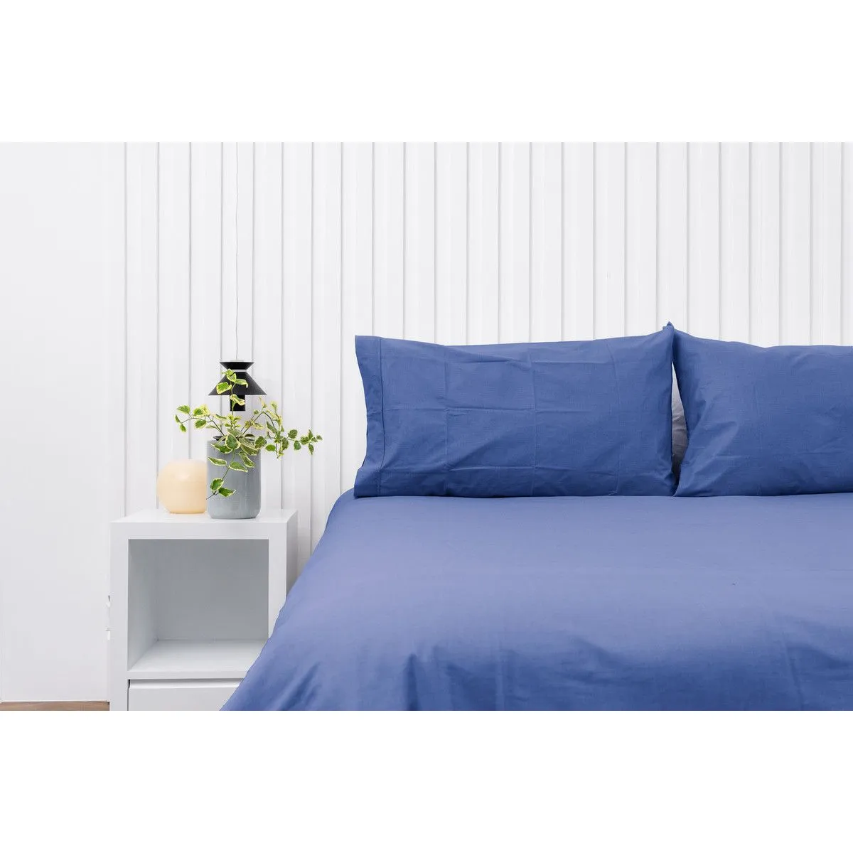 COBITEX HOME - Fundas De Almohada Lisas Azul Acero Queen 100 Algodón