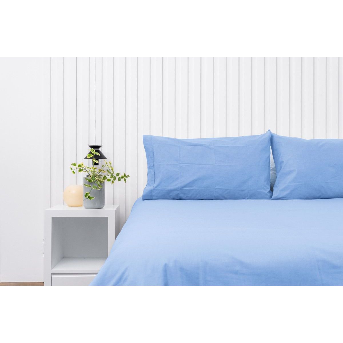 COBITEX HOME - Fundas De Almohada Lisas Azul Cielo 2 Plazas 100% Algodón