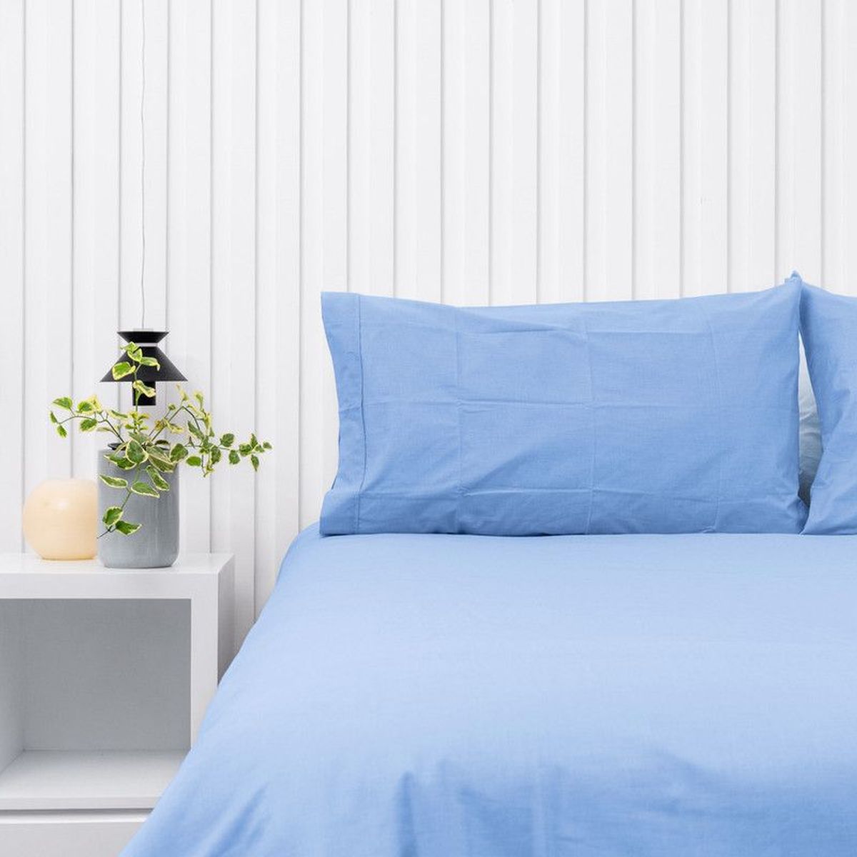 COBITEX HOME - Fundas De Almohada Lisas Azul Cielo Queen 100 Algodón