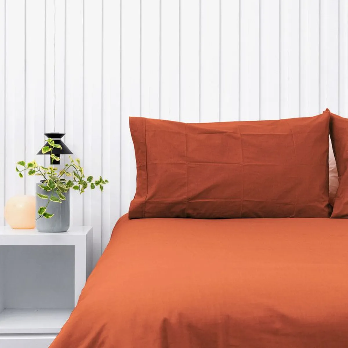 COBITEX HOME - Fundas De Almohada Lisas Ladrillo 2 Plazas 100% Algodón