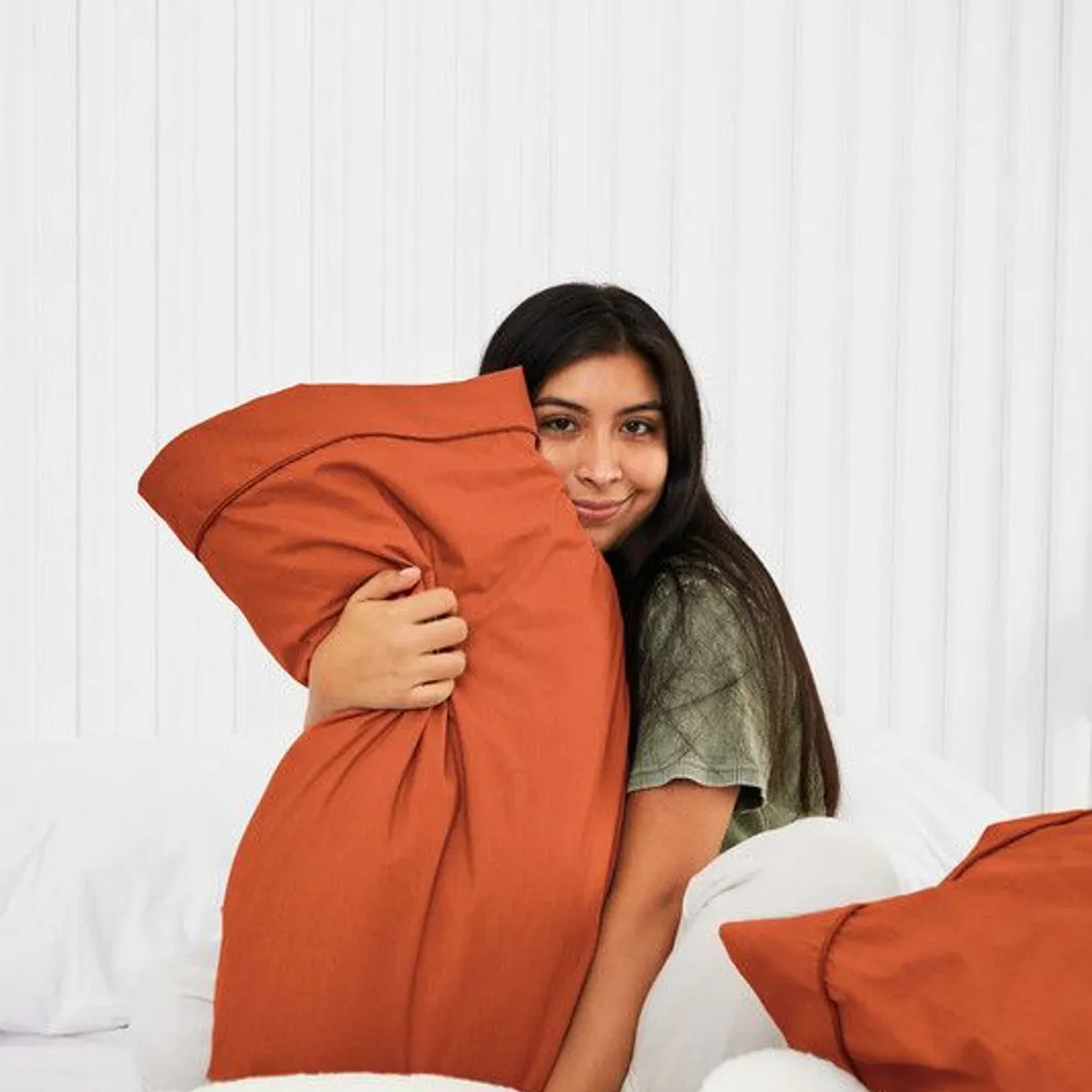 COBITEX HOME - Fundas De Almohada Lisas Ladrillo 2 Plazas 100% Algodón