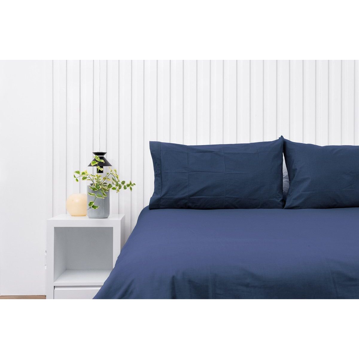 COBITEX HOME - Fundas De Almohada Lisas Azul Marino 1.5 Plazas 100% Algodón