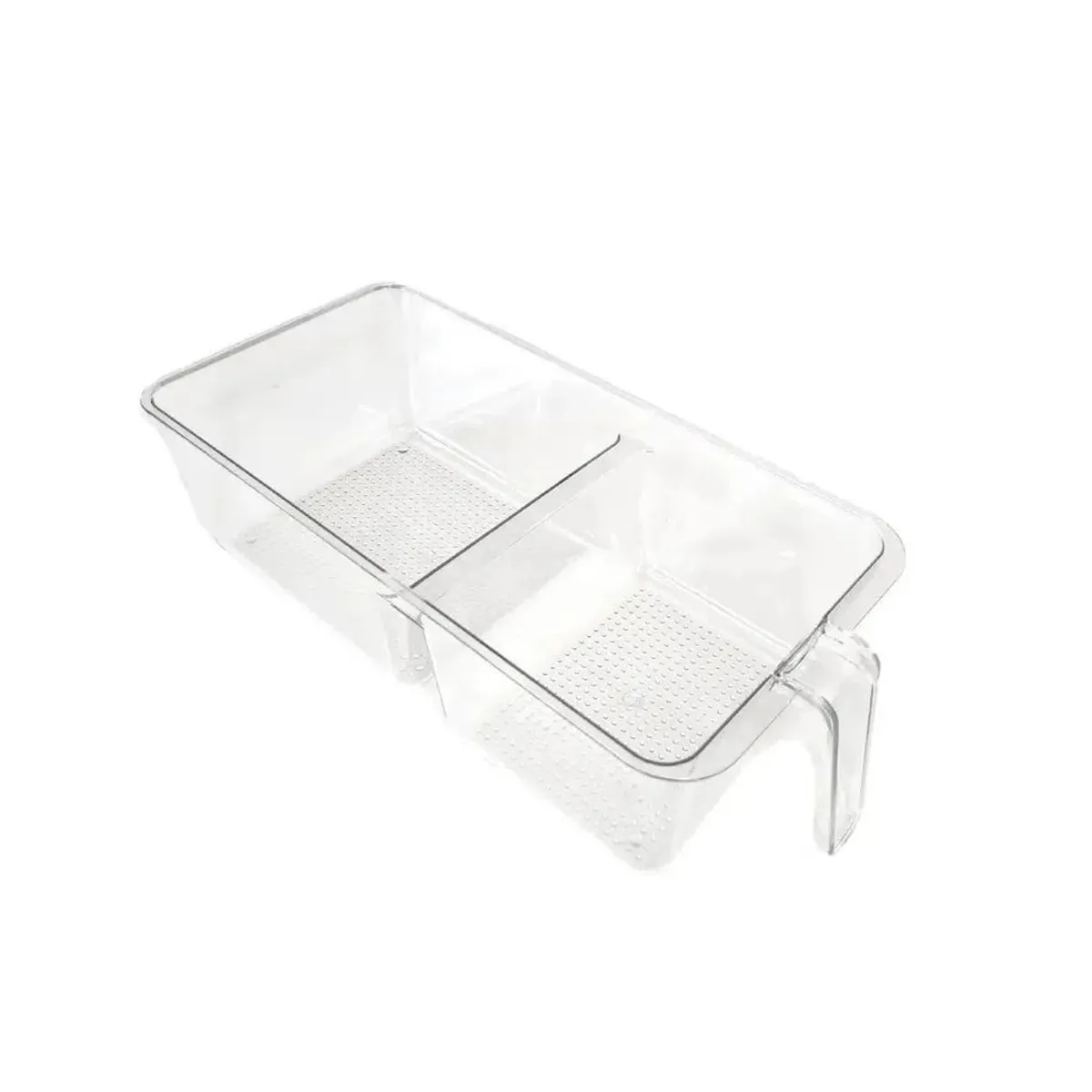 HYGGE - Organizador de Refrigerador Multiusos con Asa y Tapa 2 Divisiones