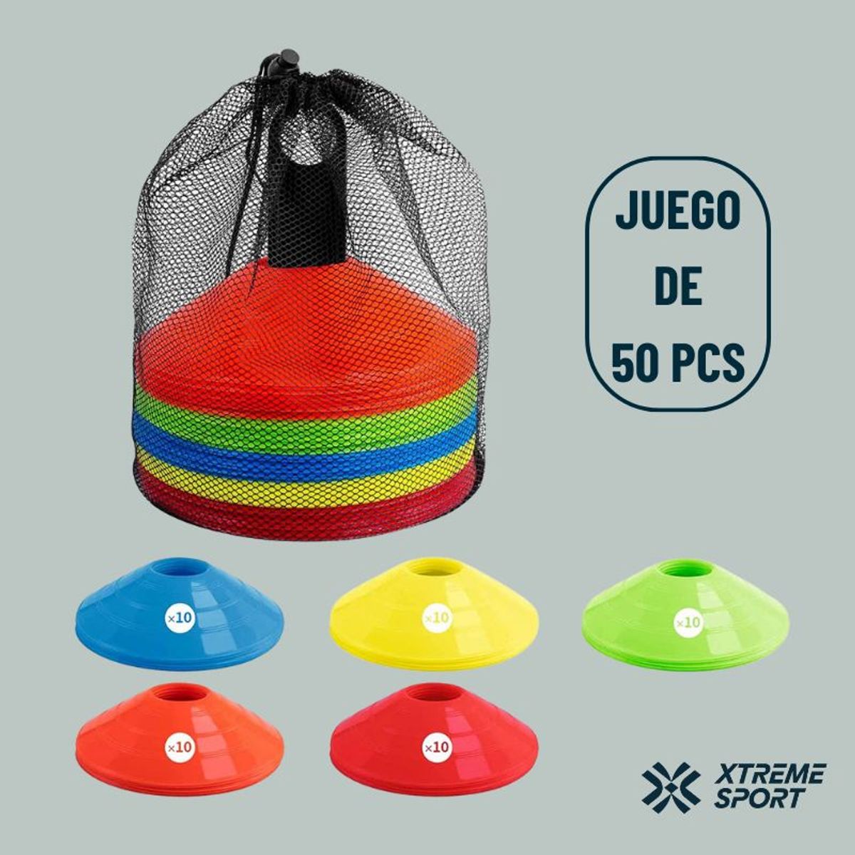 XTREME SPORT - Conos de Futbol juego de 50 discos Deportes