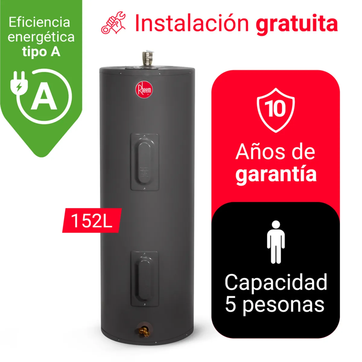 RHEEM - TERMA ELÉCTRICA DE PISO 152L RHEEM