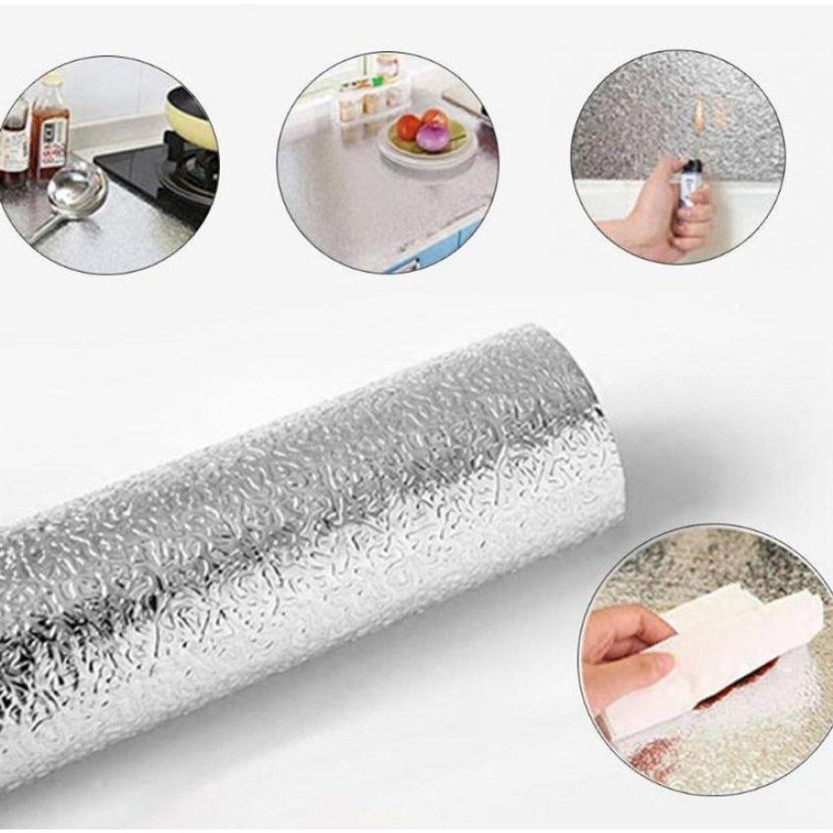 GENERICO - Papel aluminio papel tapiz cocina pegatina autoadhesiva impermeable