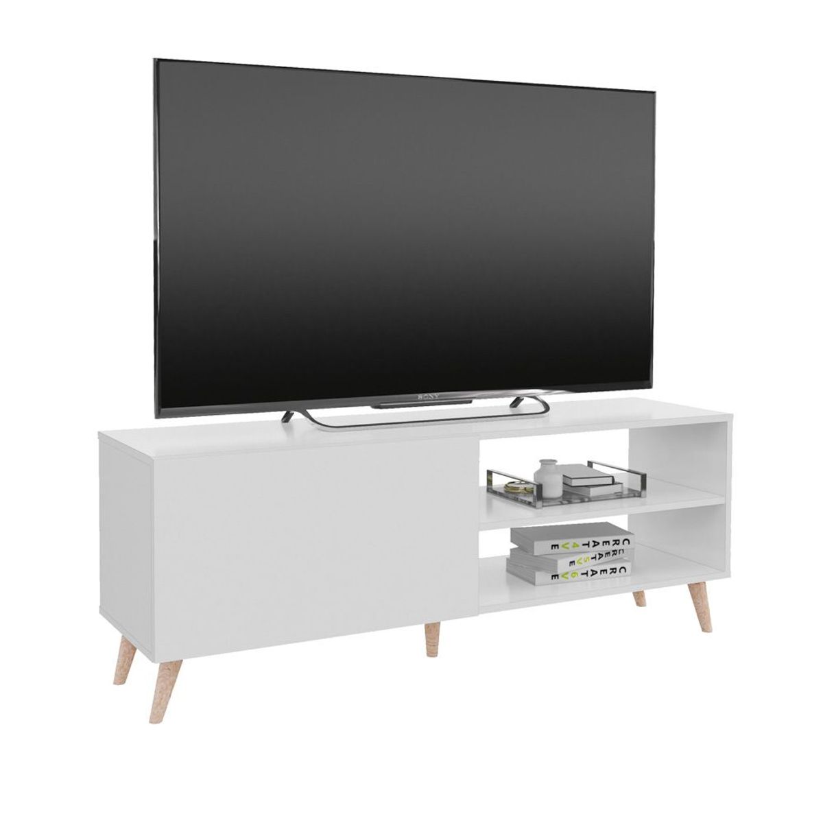 MOVENDA - Mesa de TV Harmonia 65" 1 puerta Movenda Blanco