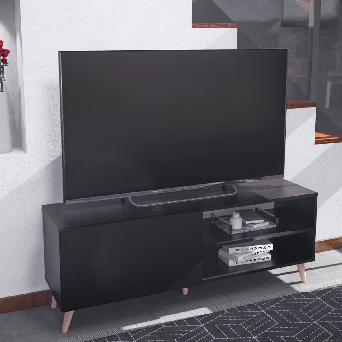 MOVENDA - Mesa de TV Harmonia 65" 1 puerta Movenda Negro