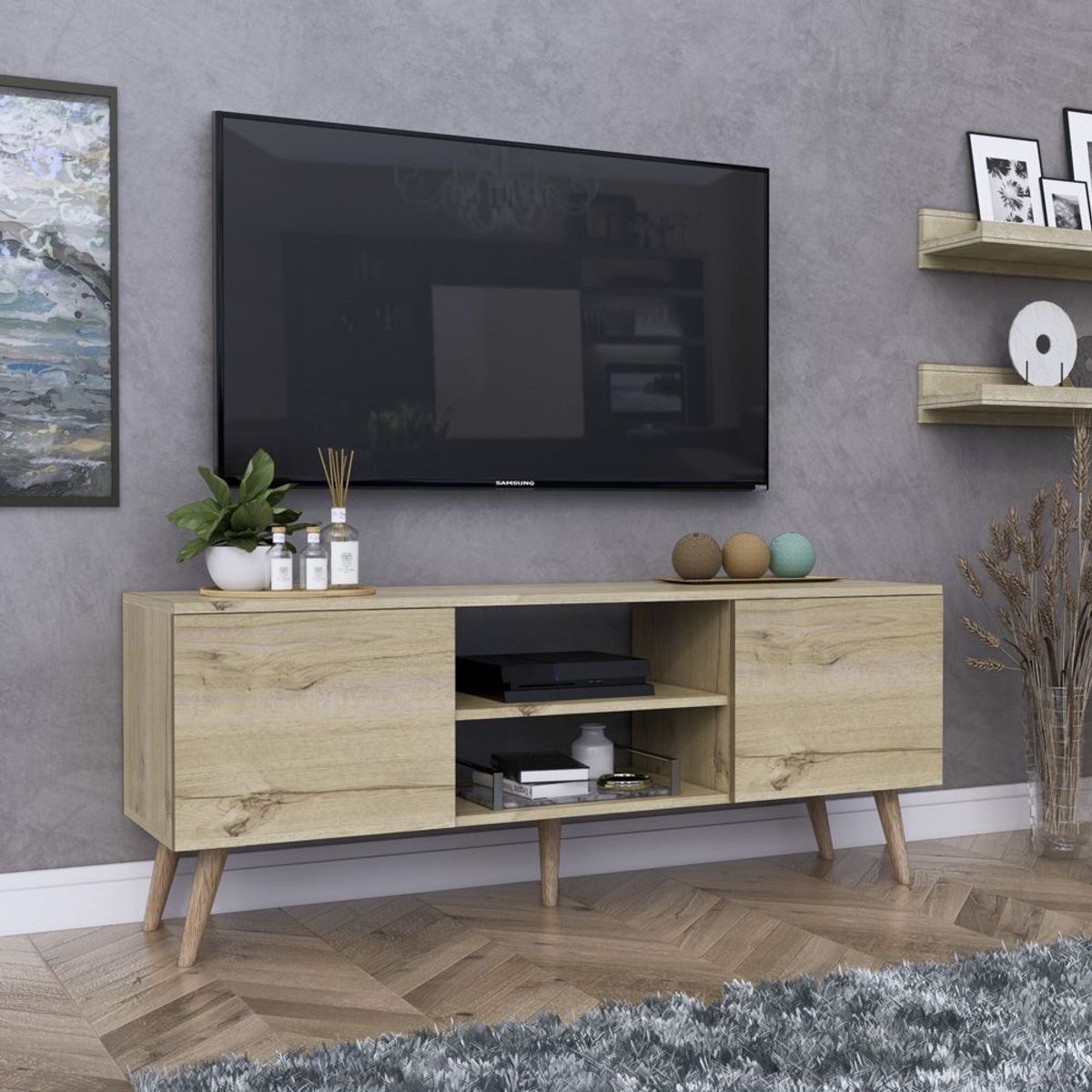 MOVENDA - Mesa de TV Roca Sales 65" 2 Puertas Movenda Duna