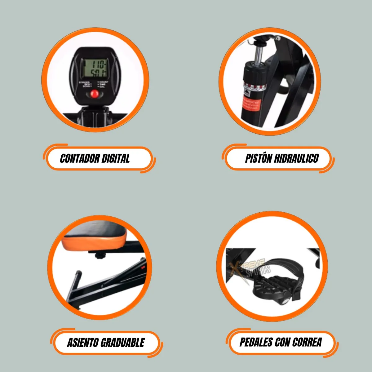 XTREME SPORT - Maquina Abdominal Power Trainer con 12 niveles