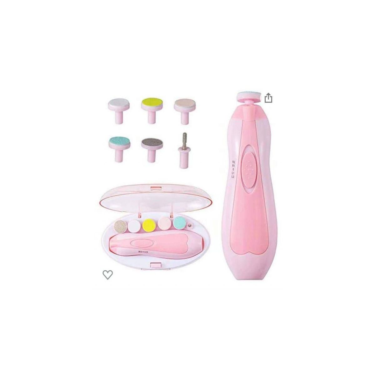 GENERICO - Set de pulidor de unas de bebes set de manicura rosado