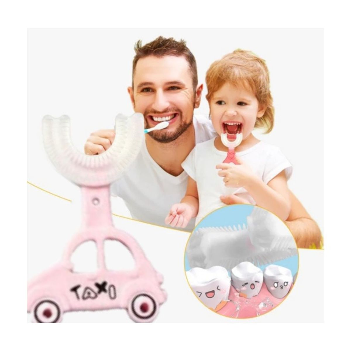 GENERICO - PACK 2 Cepillo limpieza 360 para niños en forma de u