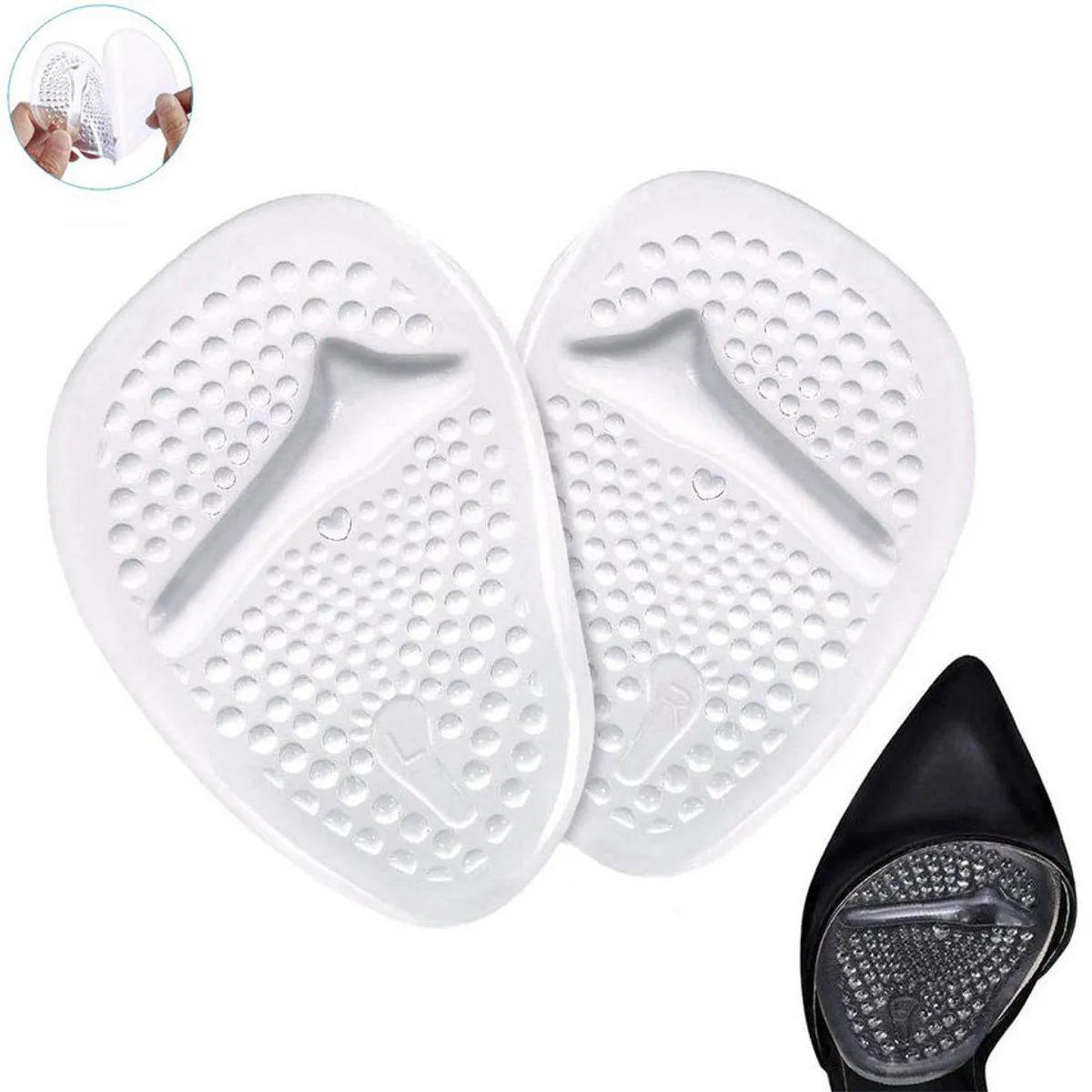 GENERICO - Almohadilla metatarsal gel silicona antideslizante transparente