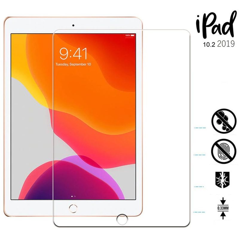 GENERICO - Mica de vidrio templado para ipad 10.2 2019 7ma generacion protector