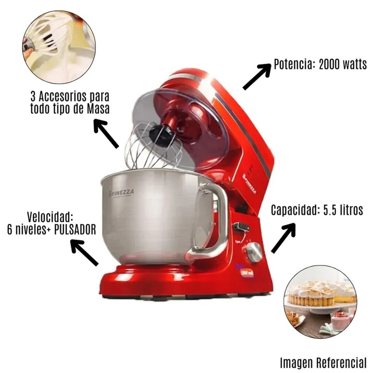 FINEZZA - Batidora Orbital FZ-6818B 2000W