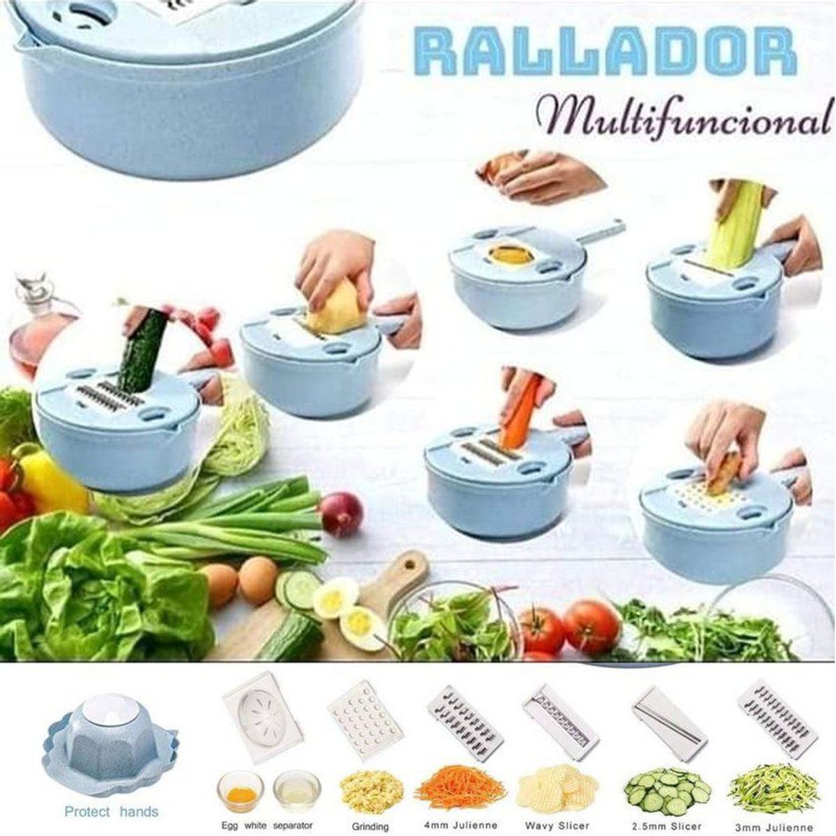 GENERICO - 2 uni Multifuncional rallador cortador y colador separador de huevo