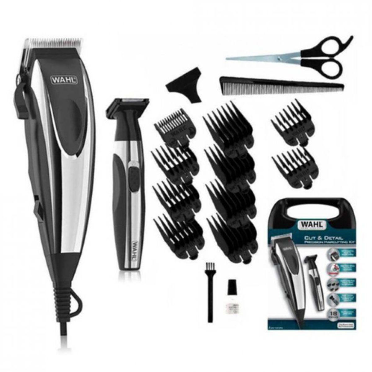 WAHL - Maquina de cortar wahl cut detail profesional 18 piezas