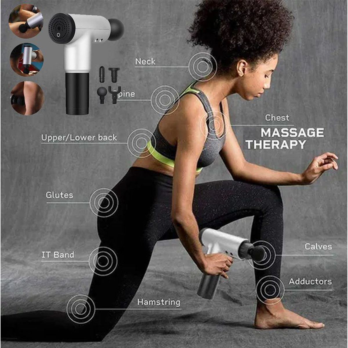 GENERICO - Masajeador muscular percutor facial gun pistola recargable